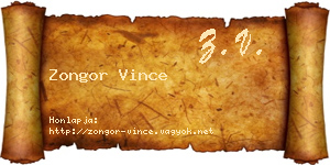 Zongor Vince névjegykártya