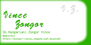 vince zongor business card